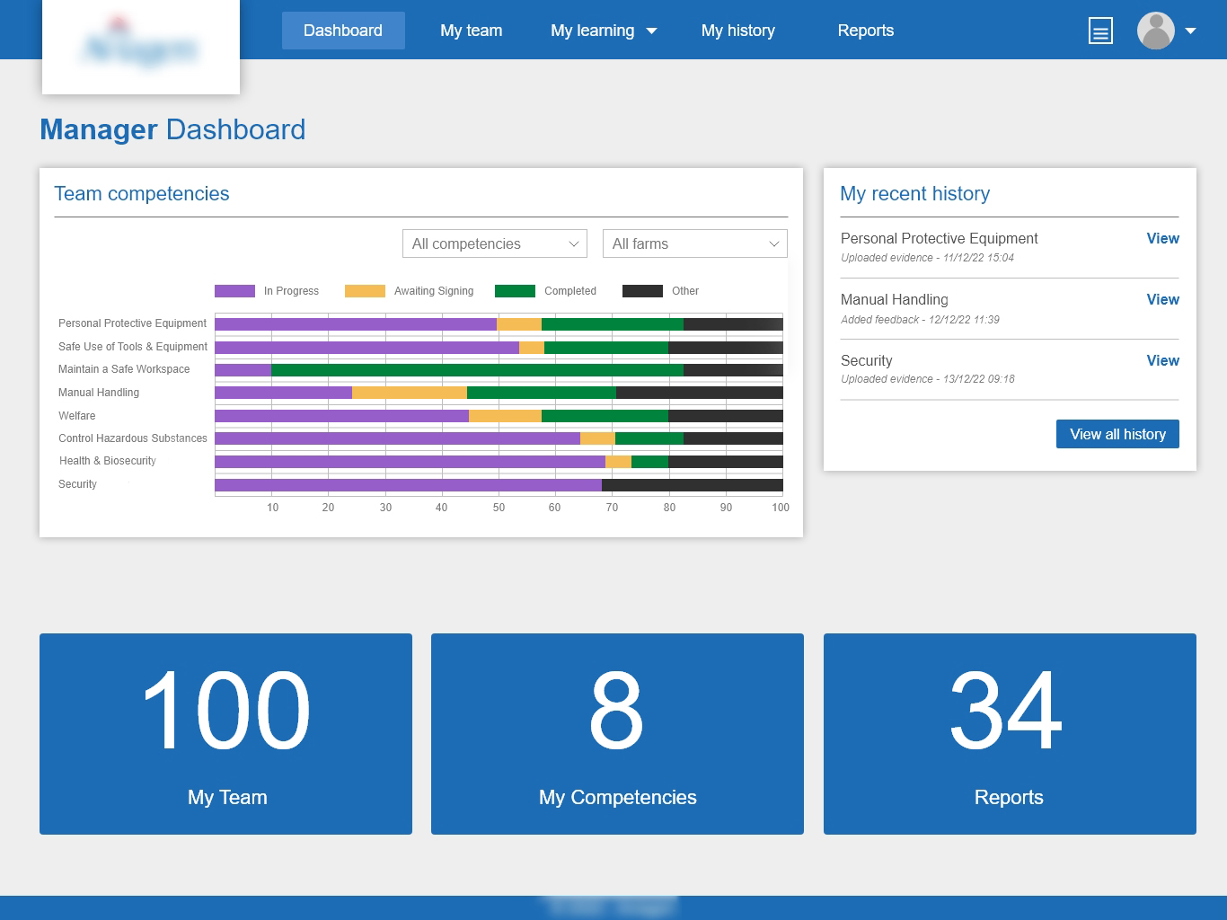 Screen 1 - manager dashboard updates.